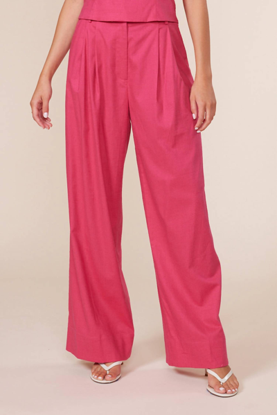 Shop Lucy Paris Tia Linen Pant In Pink