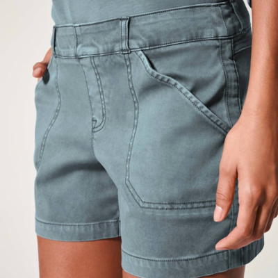 Shop Spanx Twill 4" Shorts In Hazy Grey In Multi