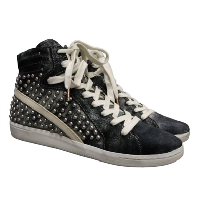 Shop Dolce Vita Women's Natty Stud Sneaker In Black Suede