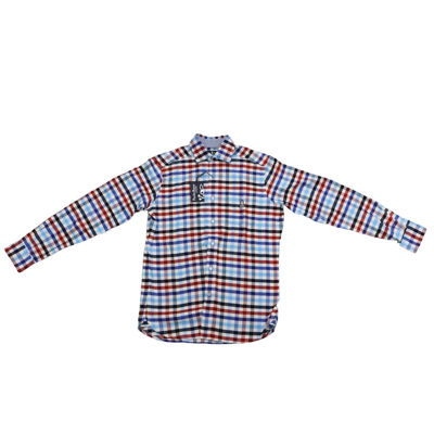 Psycho Bunny Men's Yarn Dye Flannel Shirt In Red/white/blue In Multi