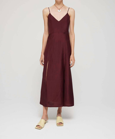 Shop Rohe Fluid Slip Dress In Mulberry In Red