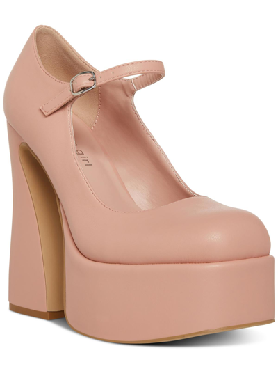 Shop Madden Girl Womens Faux Leather Buckle Platform Heels In Pink
