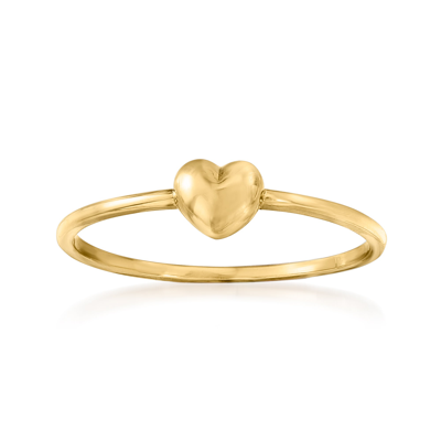 Shop Ross-simons 18kt Yellow Gold Puffed Heart Ring