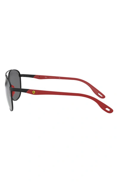 Ray Ban X Ferrari Scuderia 57mm Square Aviator Sunglasses In Matte Black