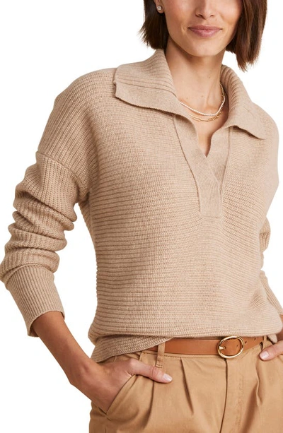 Shop Vineyard Vines Cashmere Rib Polo Sweater In Oatmeal Heather