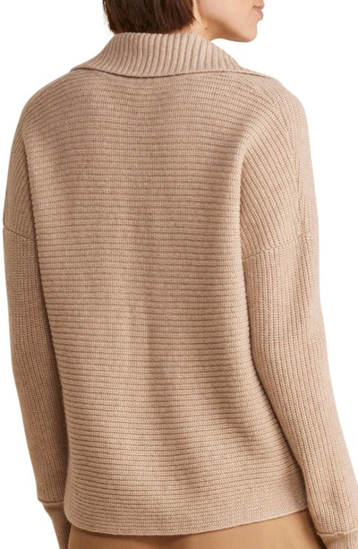 Shop Vineyard Vines Cashmere Rib Polo Sweater In Oatmeal Heather