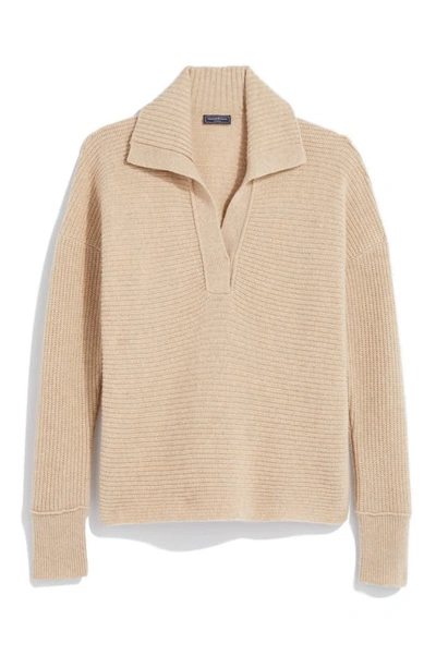 Shop Vineyard Vines Cashmere Rib Polo Sweater In Oatmeal Heather