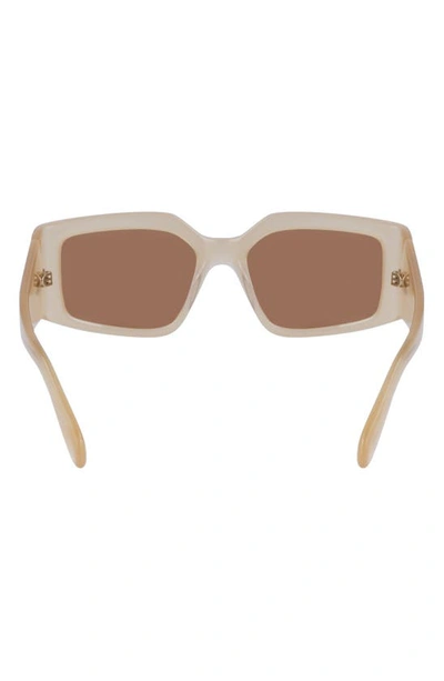 Shop Ferragamo Classic Logo 54mm Modified Rectangular Sunglasses In Opaline Honey