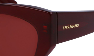 Ferragamo Classic Logo Tea Cup 55mm Cat Eye Sunglasses In Opaline Wine