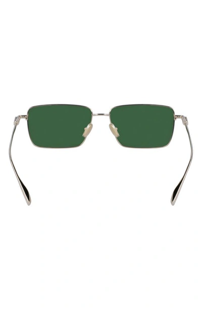 Shop Ferragamo Gancini Evolution 57mm Rectangular Sunglasses In Light Gold/ Green