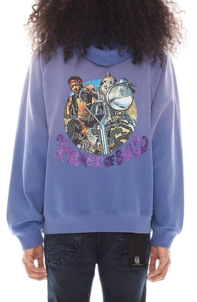 Shop Cult Of Individuality Hendrix Cotton Graphic Hoodie In Purple