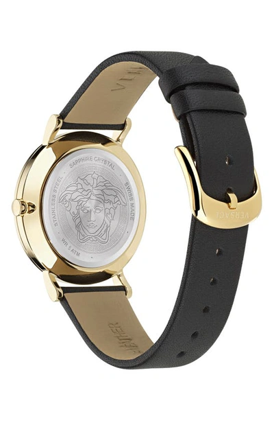 Shop Versace New Generation Leather Strap Watch, 36mm In Ip Yellow Gold