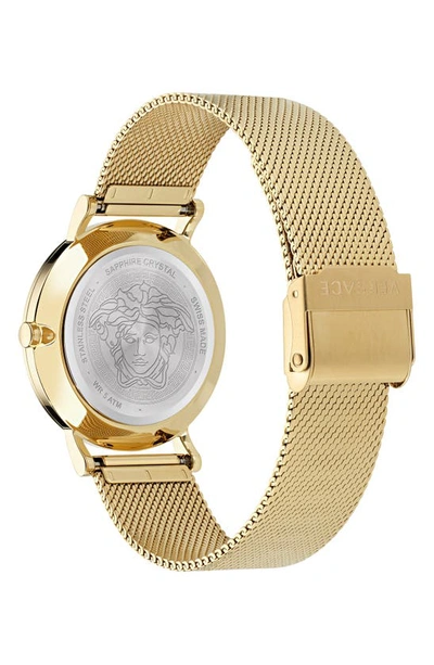 Shop Versace New Generation Mesh Strap Watch, 36mm In Ip Yellow Gold