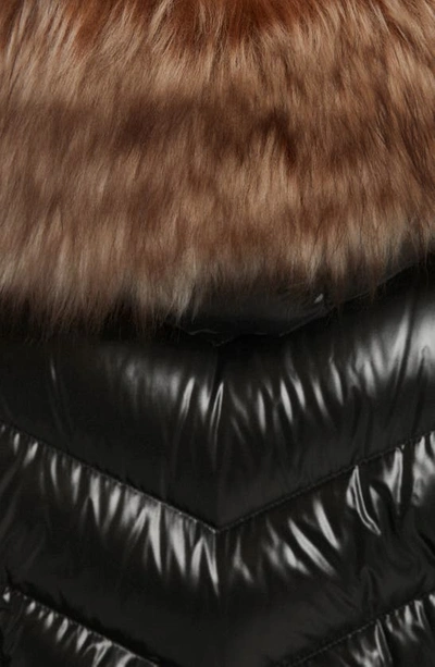 Shop Moncler Marre Quilted Down Coat With Removable Genuine Shearling Trim In Black