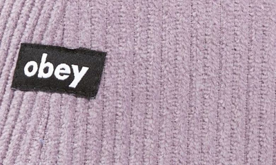 Shop Obey Label Corduroy Baseball Cap In Wineberry