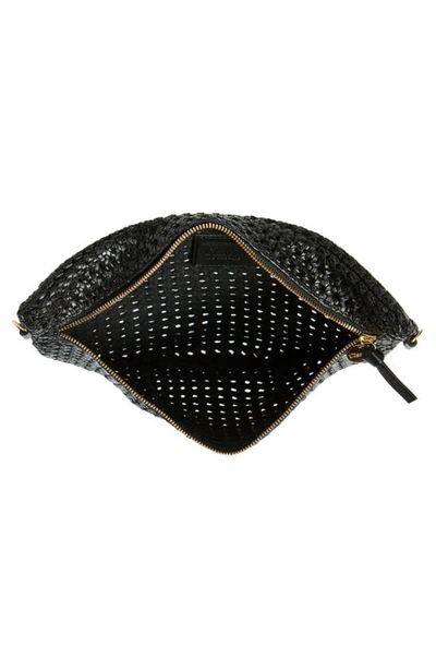 Shop Clare V . Grande Woven Leather Belt Bag In Black Rattan