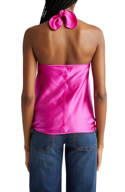 Shop Ramy Brook Convertible Stretch Silk Charmeuse Top In Electric Pink