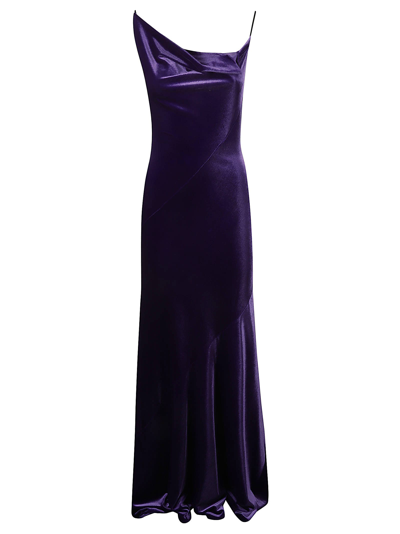 Shop Philosophy Di Lorenzo Serafini Velvet Long Dress In Violet