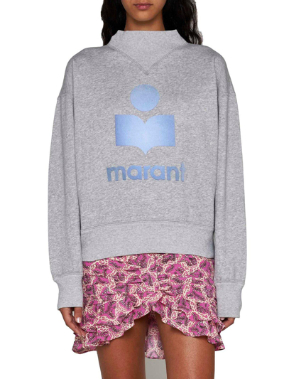 Shop Marant Etoile Mobyli Mock Neck Sweatshirt In Gy Grey