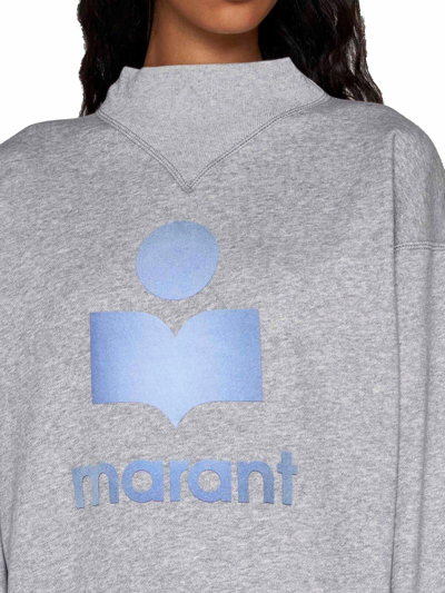 Shop Marant Etoile Mobyli Mock Neck Sweatshirt In Gy Grey