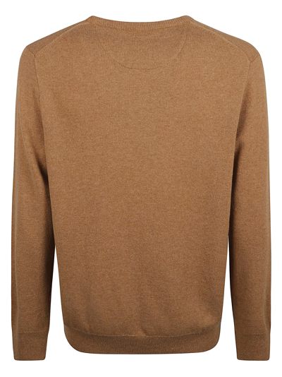 Shop Ralph Lauren Classic Ribbed Logo Sweater In Brown
