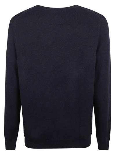 Shop Ralph Lauren Classic Ribbed Logo Sweater In Blue