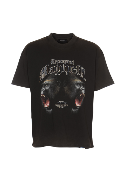 Shop Represent Mayhem T-shirt In Vintage Black