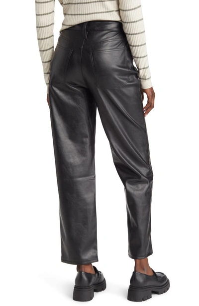 Shop Madewell The Perfect High Waist Straight Leg Faux Leather Pants In True Black