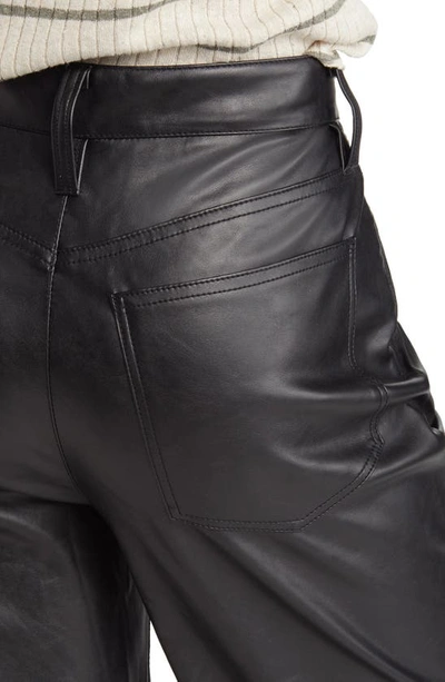 Shop Madewell The Perfect High Waist Straight Leg Faux Leather Pants In True Black