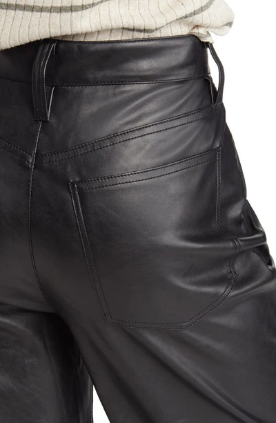 Madewell The Perfect High Waist Straight Leg Faux Leather Pants In True Black