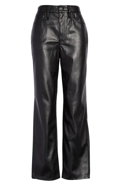 Shop Madewell The Perfect High Waist Straight Leg Faux Leather Pants In True Black