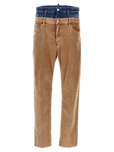 Shop Dsquared2 642 Twin Pack Jeans Beige