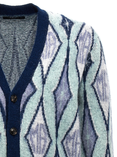Shop Amiri Argyle Sweater, Cardigans Light Blue