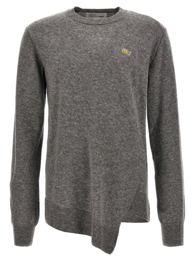 Shop Comme Des Garçons Shirt X Lacoste Asymmetric In Grey