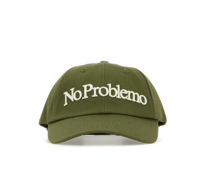 Shop Aries No Problemo Embroidered Baseball Cap In Green