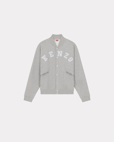 Shop Kenzo Veste Bomber Brodé ' Academy' Homme Gris Perle In Pearl Gray