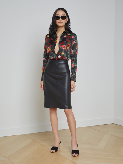 Shop L Agence Rosa Pencil Skirt In Black