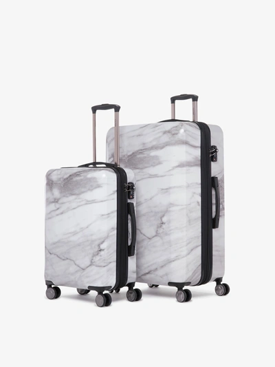 Shop Calpak Astyll 2-piece Luggage Set In Milk Marble