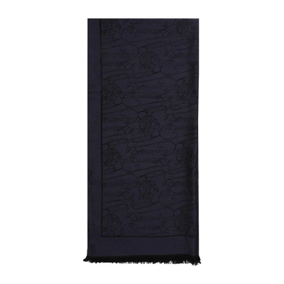 Shop Berluti Arabesque With Frame Scarf In Blue