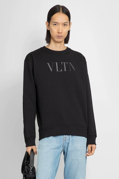 Shop Valentino Man Black Sweatshirts