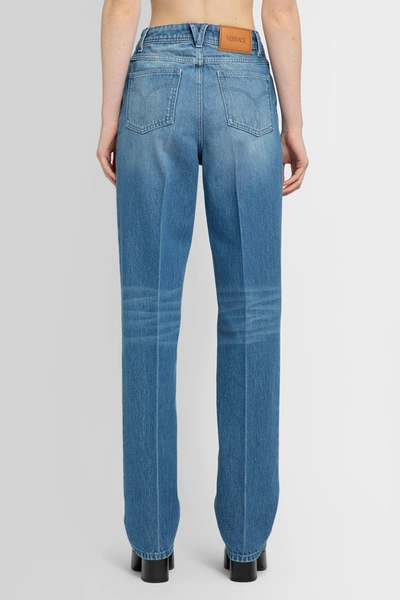 Shop Versace Woman Blue Jeans