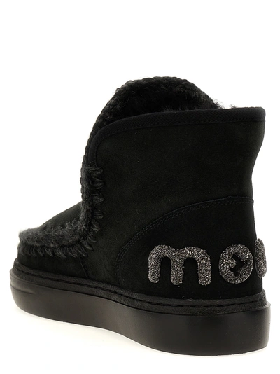 Shop Mou Eskimo Bold Glitter Logo Sneakers Black