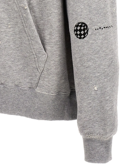 Shop Dolce & Gabbana Logo Print Hoodie Sweatshirt In Gray