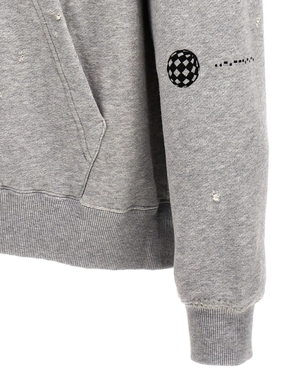 Dolce & Gabbana Logo Print Hooded Sweatshirt In Gray