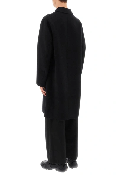 Shop Acne Studios Single-breasted Coat In Double-faced Wool In Black