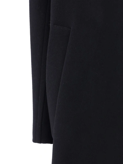 Alexander Mcqueen Double-breasted Wool Blend Coat With Buckle Detail In Black