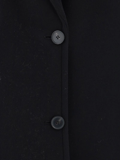 Alexander Mcqueen Double-breasted Wool Blend Coat With Buckle Detail In Black