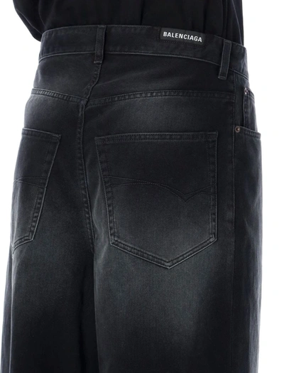 Shop Balenciaga Baggy Jeans In Sunbleached Black