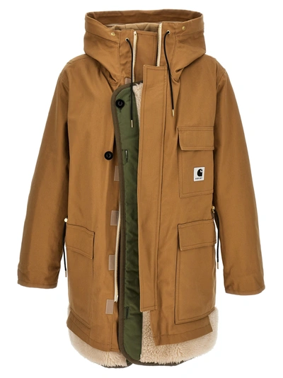 Sacai X Carhartt Wip Coat In Beige | ModeSens