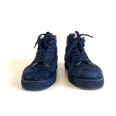 Pre-owned Christian Louboutin Navy Louis Flat Sneakers, , 42